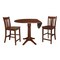 International Concepts Round 42 in Rd Ped Gathering Ht Table, 2 Counter Ht Stools, Espresso, 42 W, 42 L, 36.3 in H, Wood K581-42DPT-27-S102-2 - alternate 2